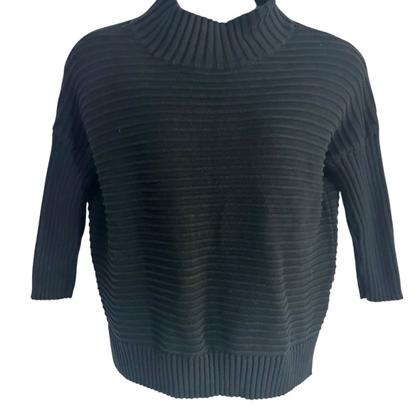 French Connection Mozart Ribbed High Neck Sweater in Black Size M - NWOT - Picture 2 of 6